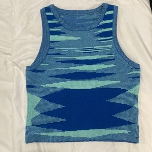 Blue Crop Tank Top